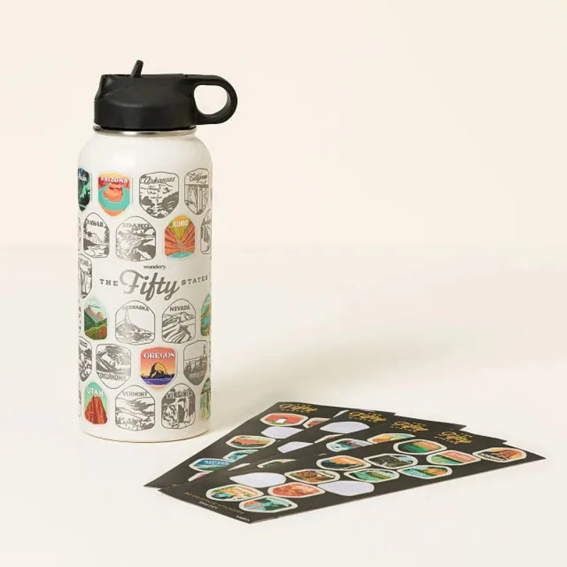 Custom Water Bottles with Custom Stickers, custom water bottle with logo imprint 1