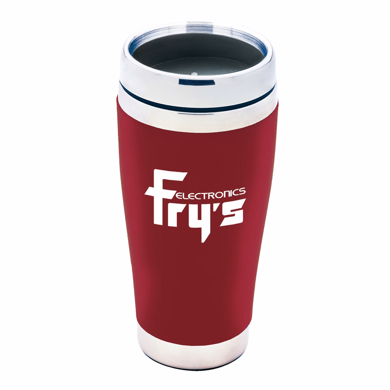 16 Oz. Aristocrat Stainless Steel Tumbler w/ Leatherette Wrap