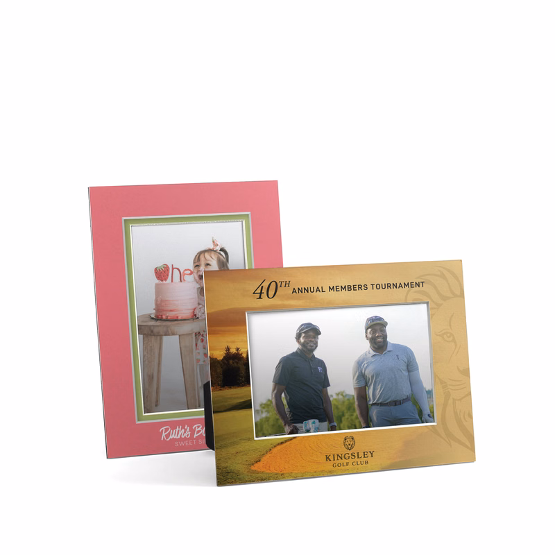 4" x 6" Bevel Easel Photo Frame - Full Color Imprint