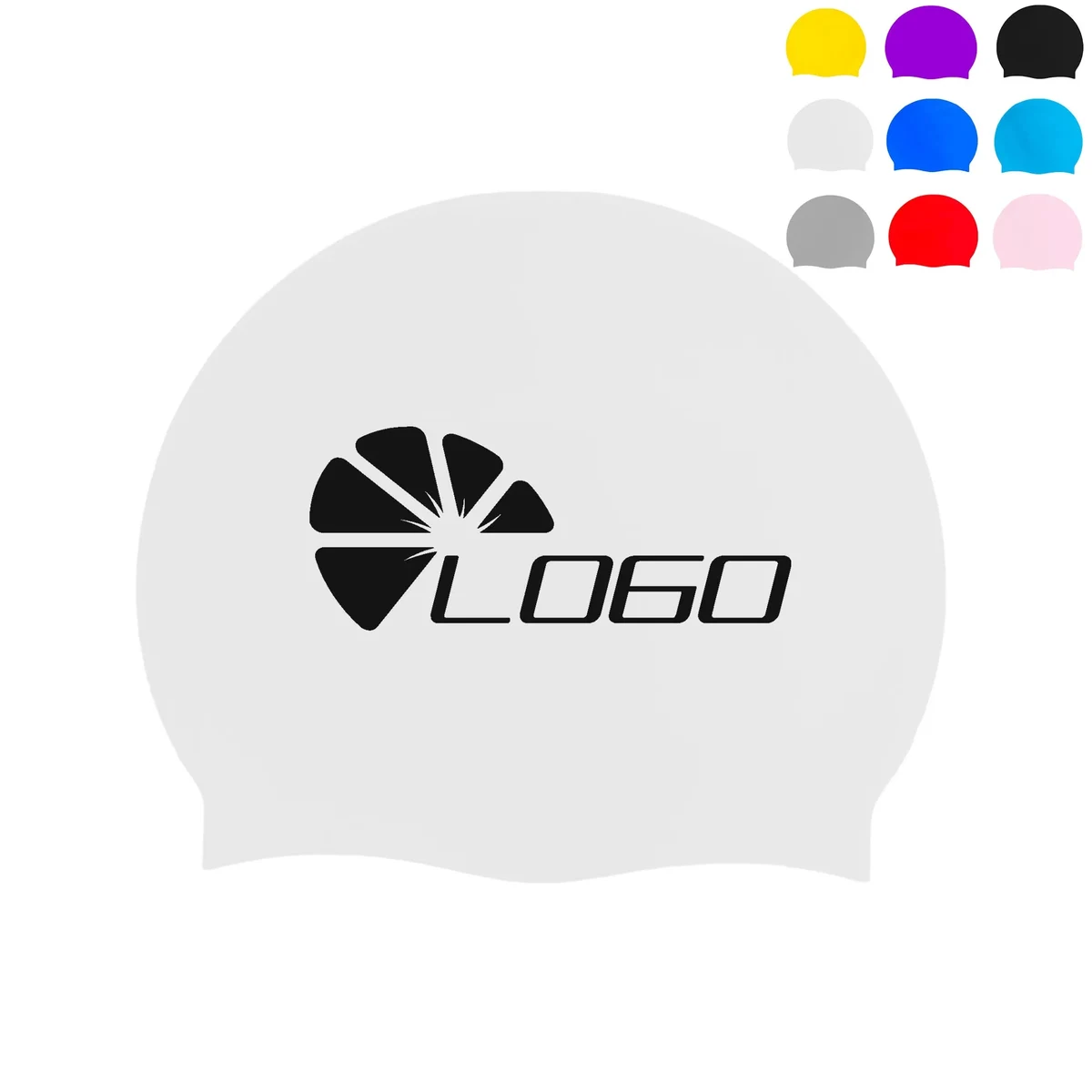 MOQ20 Silicone Swimming Cap Colorfast Printing 1