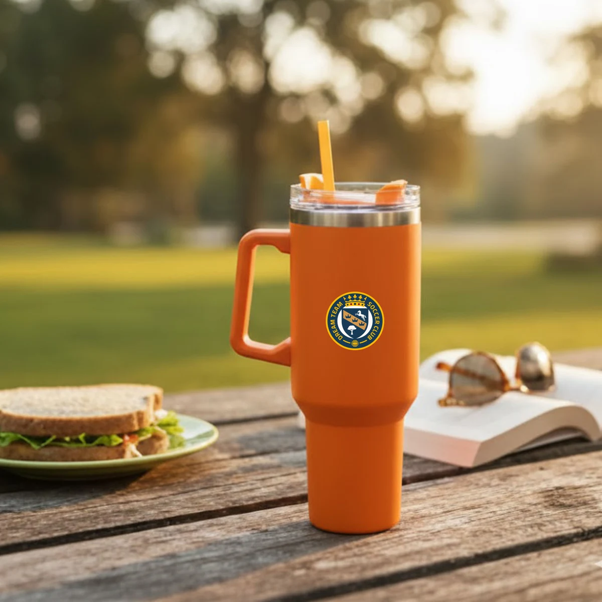 40 Oz. Boxed Two Tone Travel Handle Mug with Twist Closure Straw Lid 1