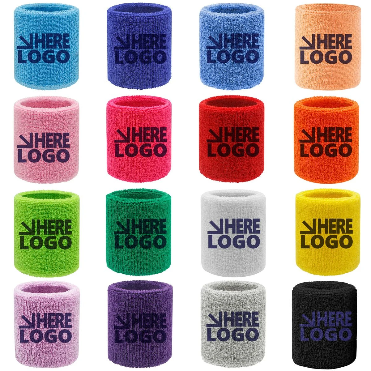 Custom Logo Terry Cloth Wrist Sweatbands for Sports 1