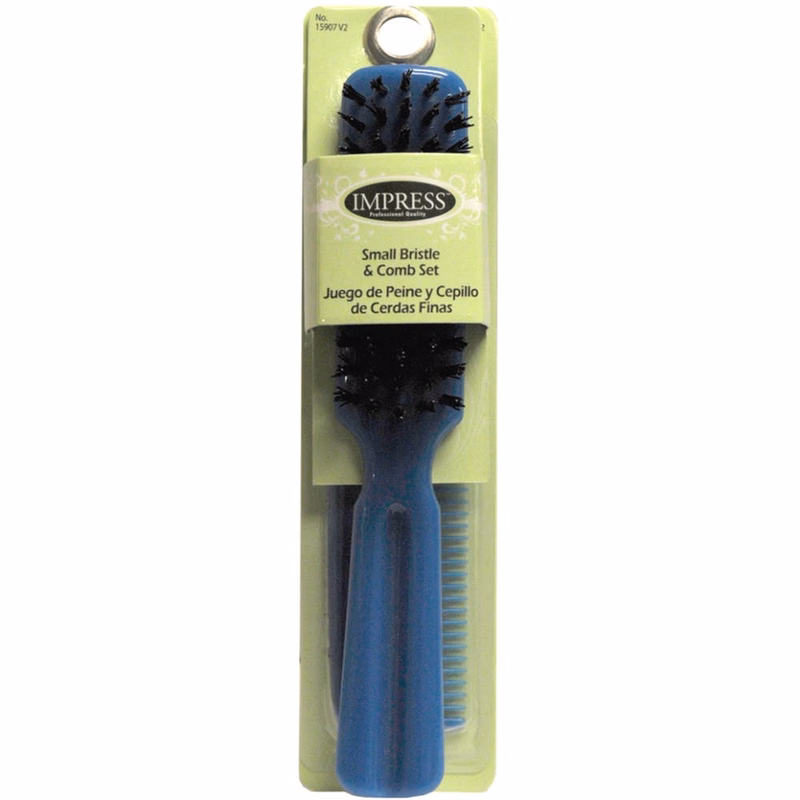 Hairbrush & Comb Sets - Small Bristles Black