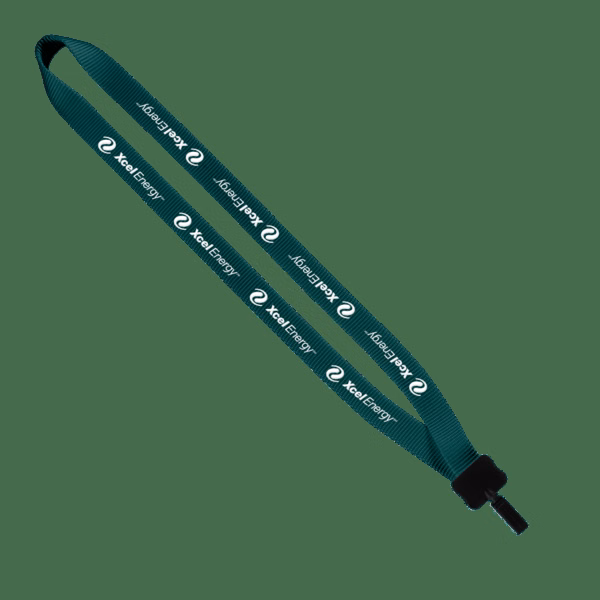 3/4" Smooth Nylon Lanyard with Plastic Clamshell & Bulldog Clip