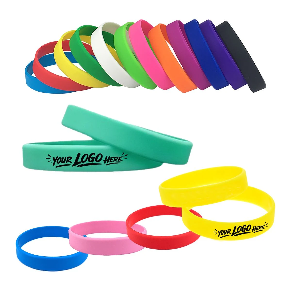 Custom Silicone Wristbands Colorful Event Rubber Bands 1