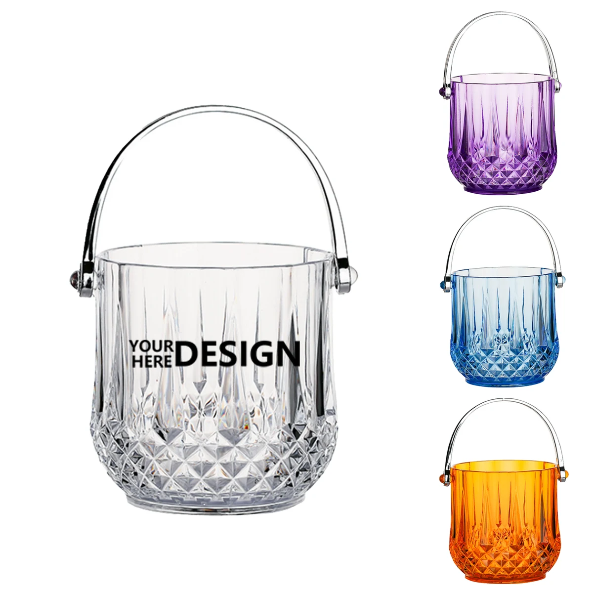 Acrylic-Handled Plastic Ice Bucket 1