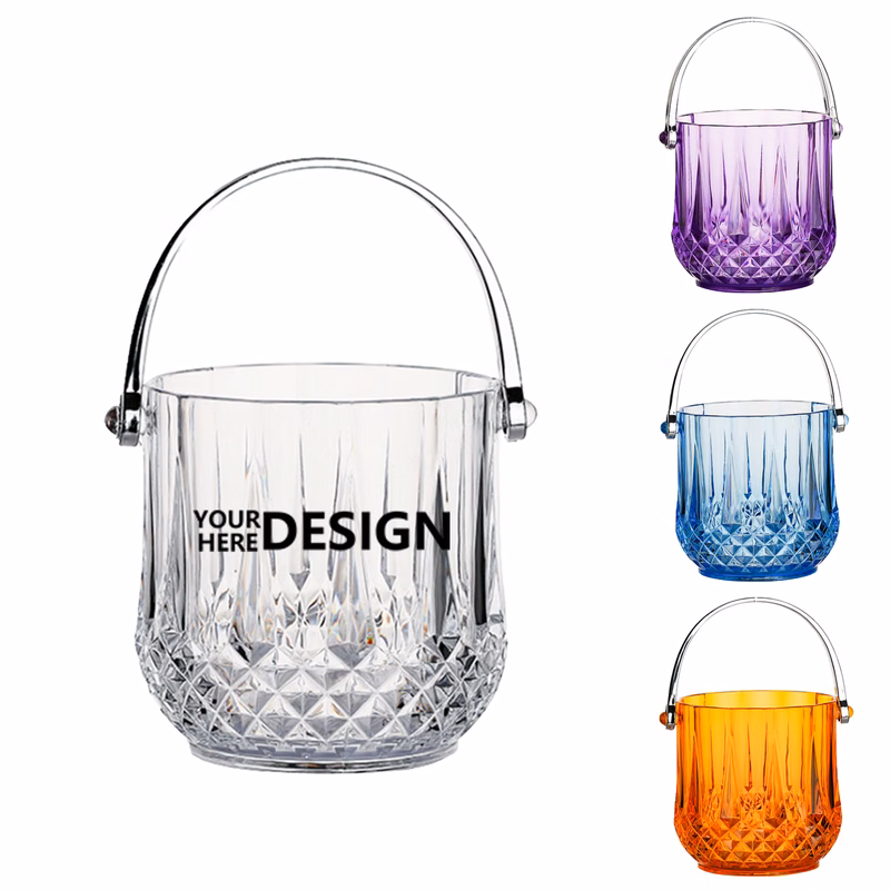 Acrylic-Handled Plastic Ice Bucket