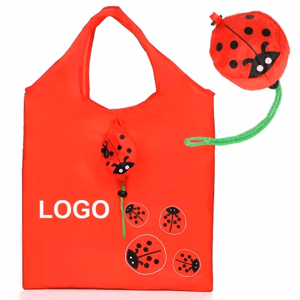 Reusable Ladybug Beetle Foldable Tote Bag