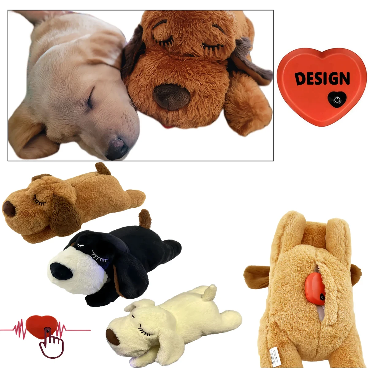 Soothing Heartbeat Plush Toy For Pet Anxiety Relief 1