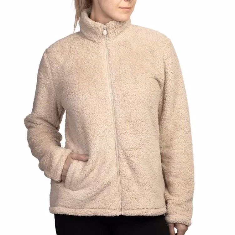 Sofra Ladies' Sherpa Jackets Sand Small