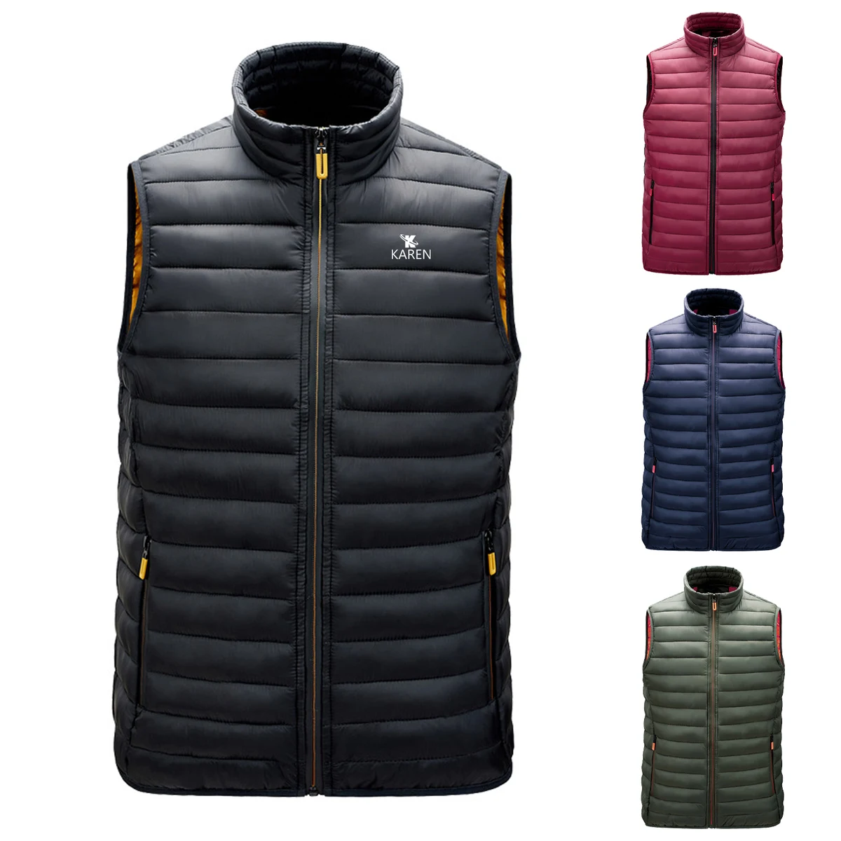 Men's Stand-up Collar Puffer Vest 1