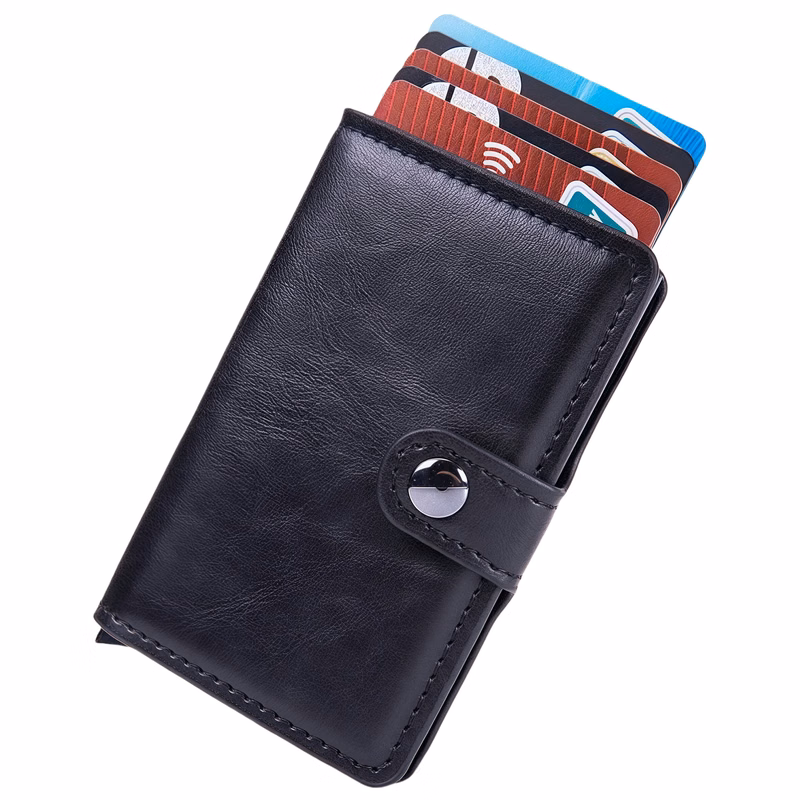 Anti-Magnetic RFID Blocking Card Holder with Auto Ejection
