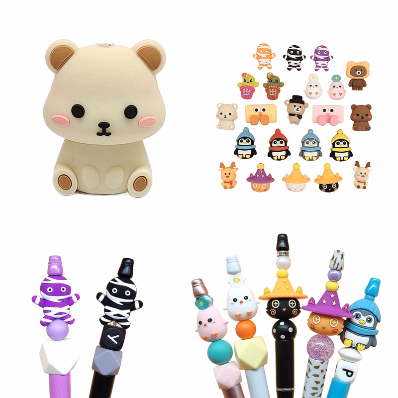 Custom 3D Silicone Beads For Pen Decoration