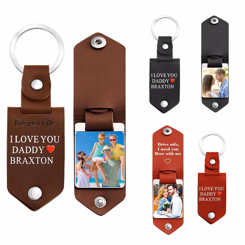 PU Leather Photo Keychain