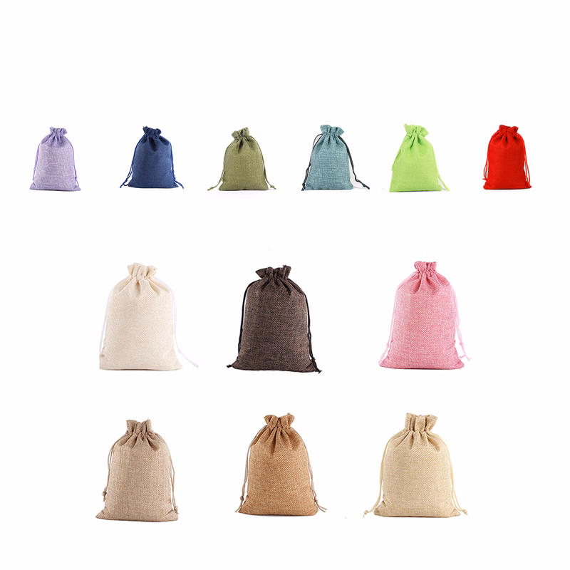 Linen Bunched Holiday Retail Gift Bag