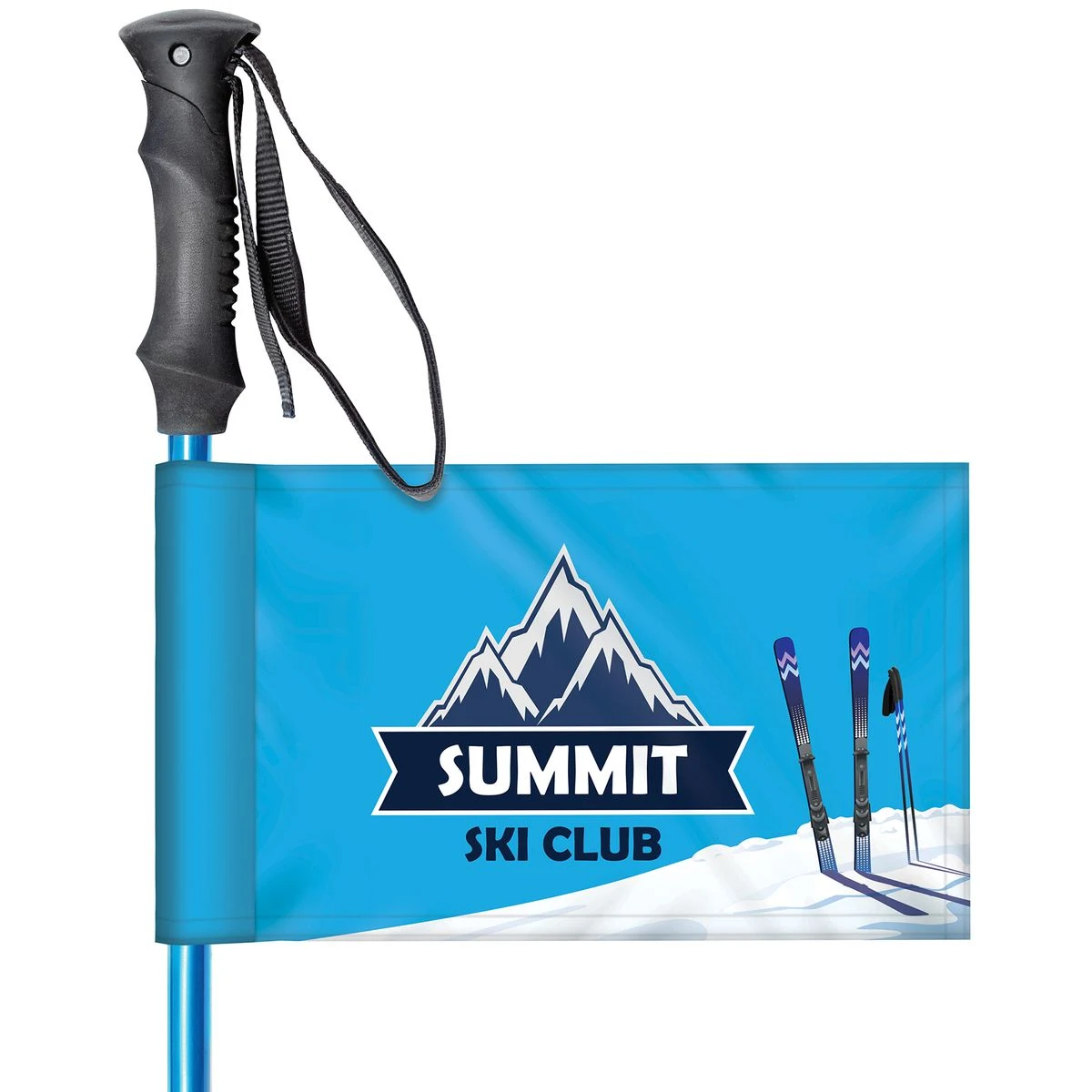 9" X 6" Double Sided Rectangle Ski Pole Flag 1