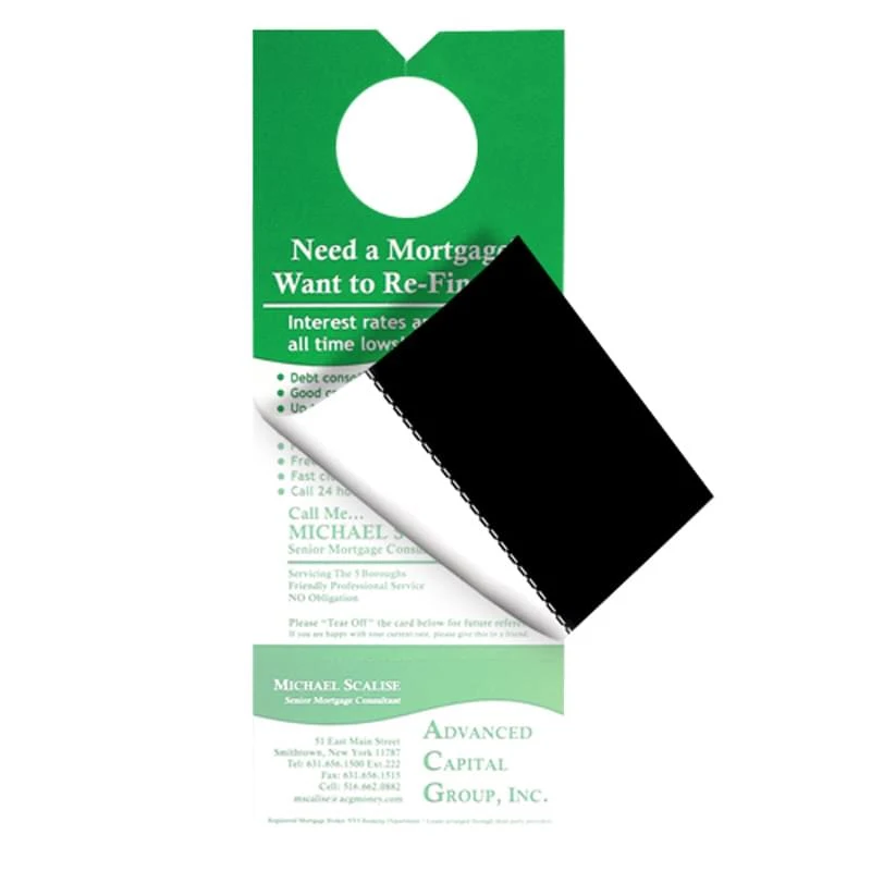 Custom Printed Door Hanger With Business Card Magnet 1