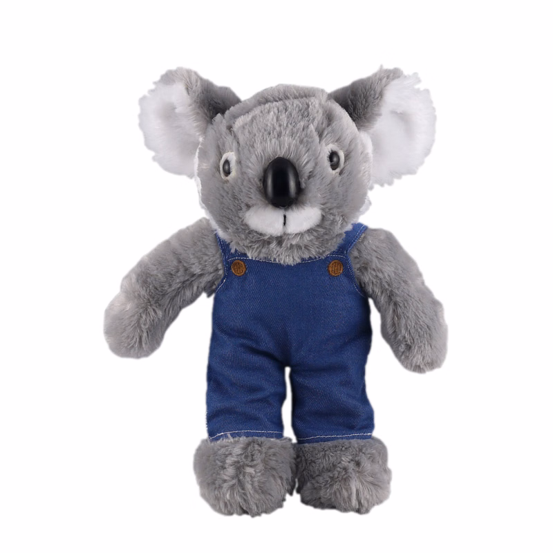 Soft Plush Stuffed Koala in denim overall.