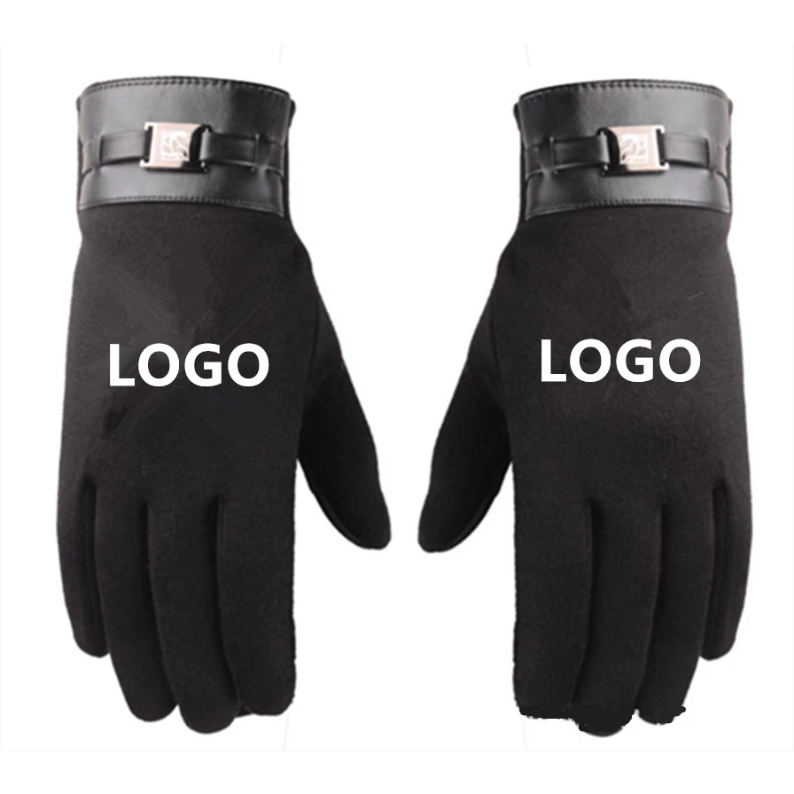 Touch screen Outdoor Warm Riding Adjustable Suede Gloves 1
