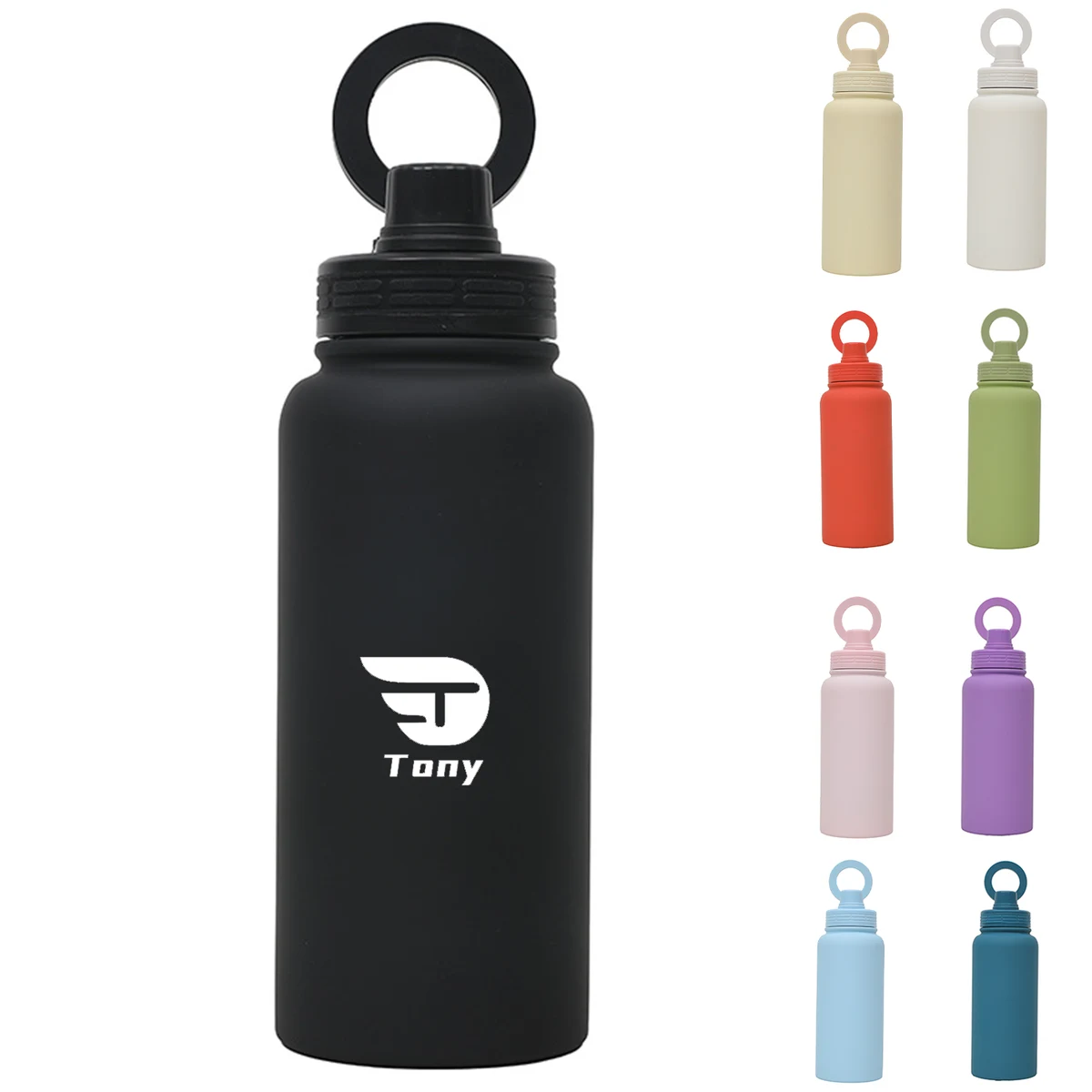 34Oz Insulated Stainless Steel Water Bottle w/ Phone Holder 1