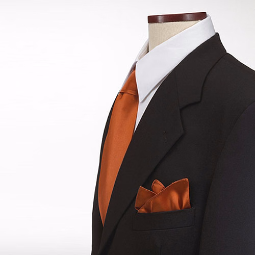 CLOSEOUT - Orange Pocket Squares Silk