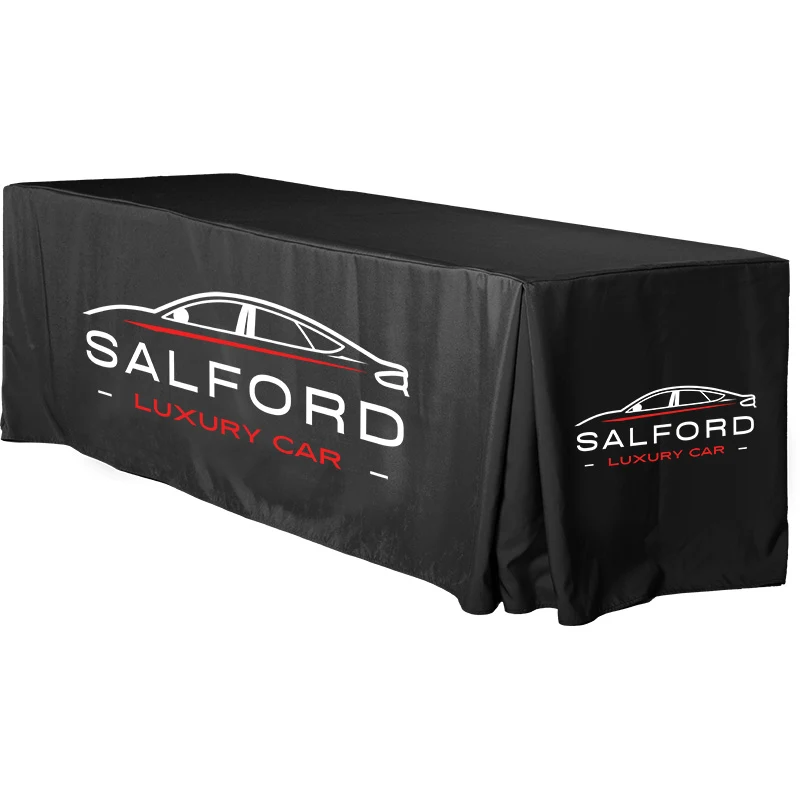 8' Overall, Pleated Corner Dye Sublimation Custom Color Imprint Table Cover 1