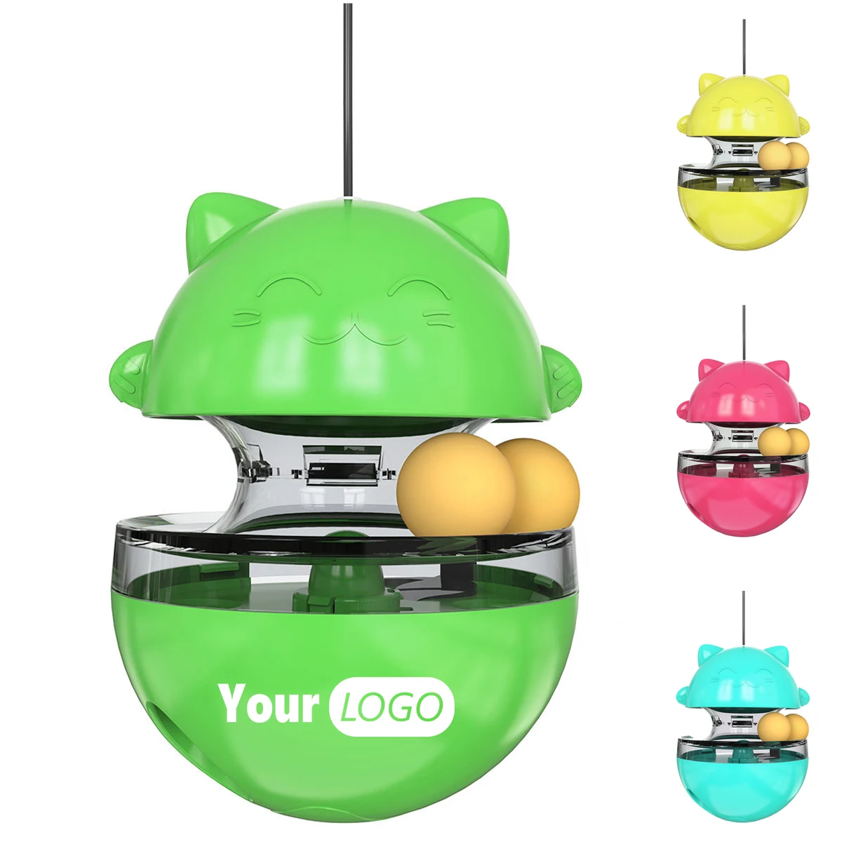 Plastic Cat Toys Kitty Food Dispenser Ball Indoor 1