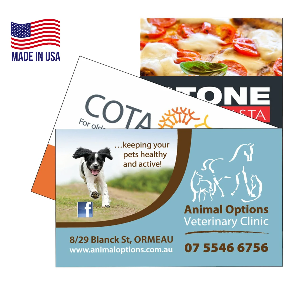 USA Made Business Card Magnet - Die cut Full Color 1