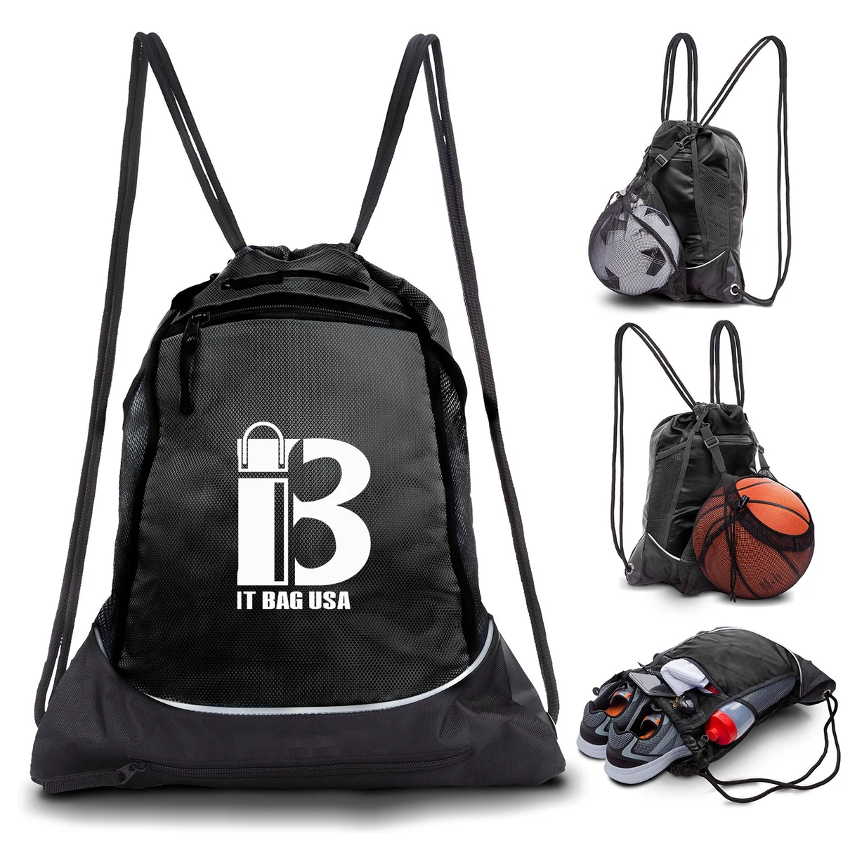 Drawstring Bag With Mesh Net 1