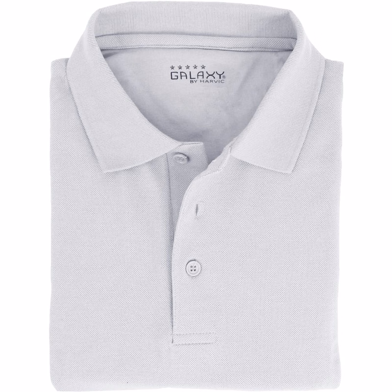 Adult Uniform Polo Shirts - White Short Sleeve Large