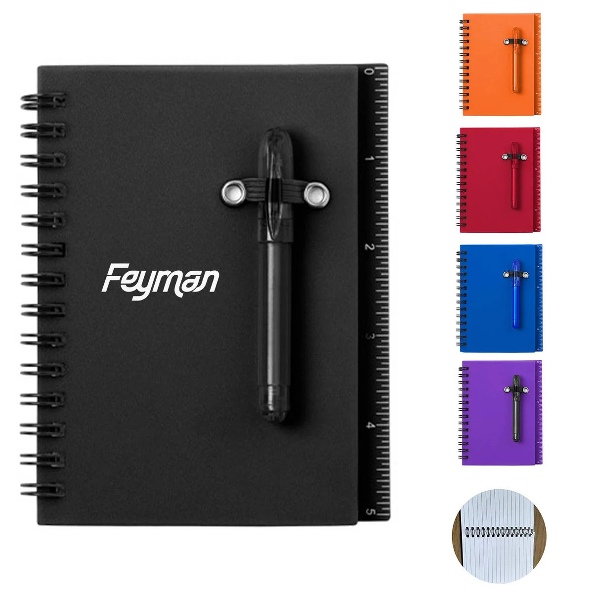 PP Cover Sticky Notes Spiral Notebook w/ Pen 1
