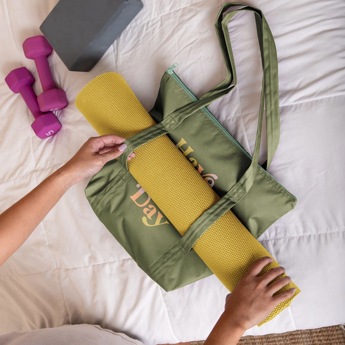 Twinkles Yoga Tote - 4Cp Poly, custom tote bag with logo imprint 1