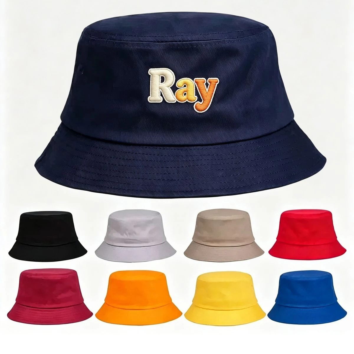 Blank Embroidered Cotton Bucket Hat 1