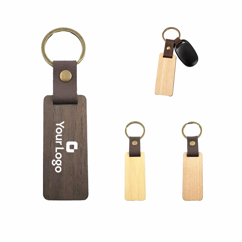 Personalized Wooden Laser Engraved Keychain Custom Pendant