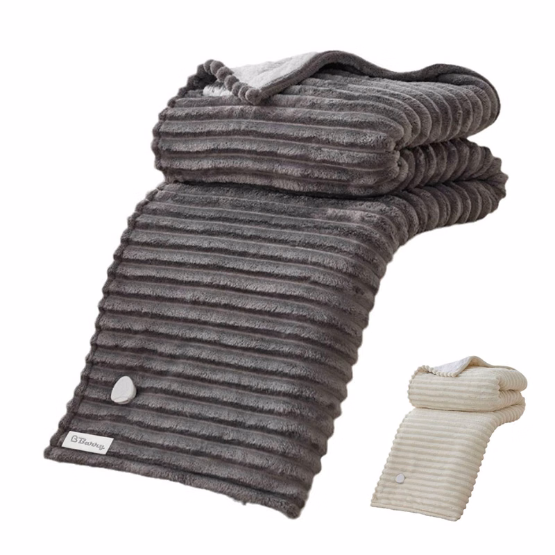 Washable Flannel Striped Electric Heating Blanket