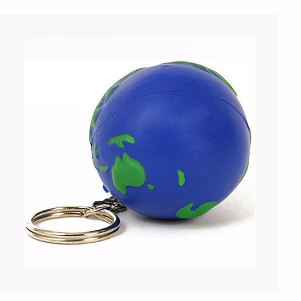 The Earth Globe Stress Ball Keychain