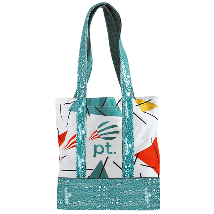 Small Flat Luxury Tote (10.5"H x 10.5"W), custom tote bag with logo imprint 1