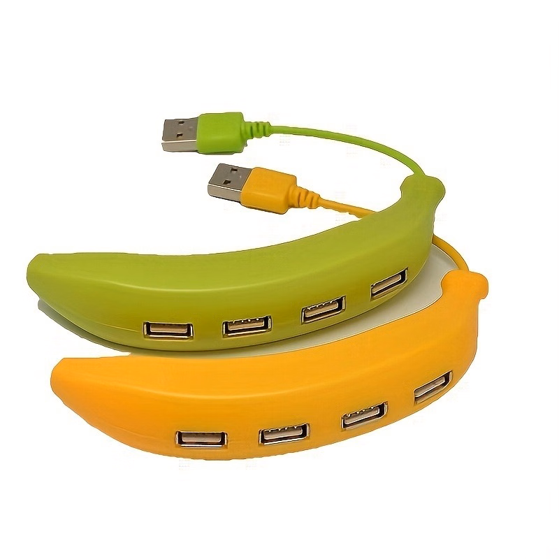 Banana Shape Usb 2.0 Hub Splitter 4 Port Adapter