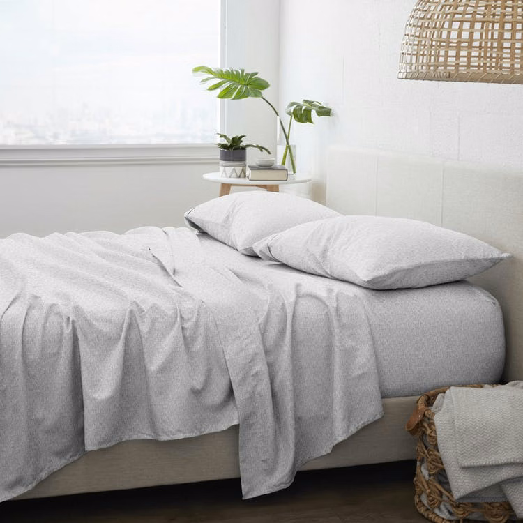 Premium Bed Sheets - Chambray Gray King 4 Set