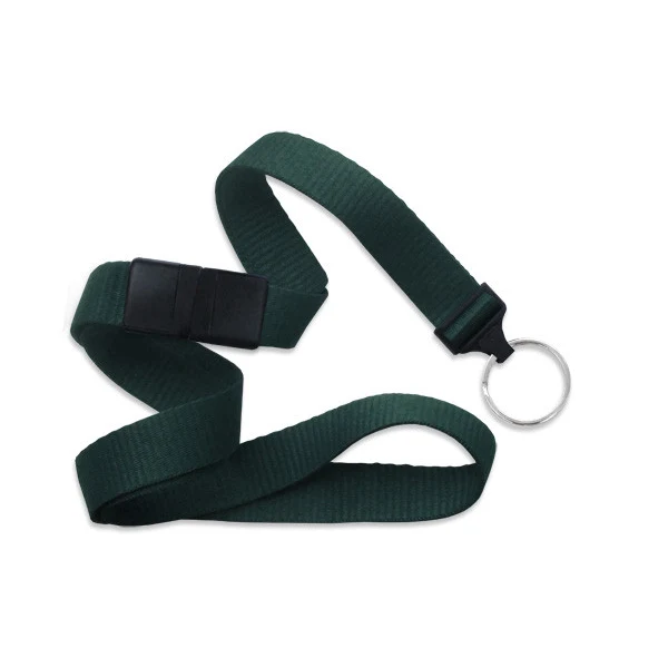 5/8" Blank Breakaway Lanyard w/Split Ring (Forest Green) 1