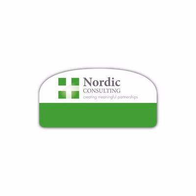 Laminated Name Badge (1.5"x3") Rectangle with rounded top
