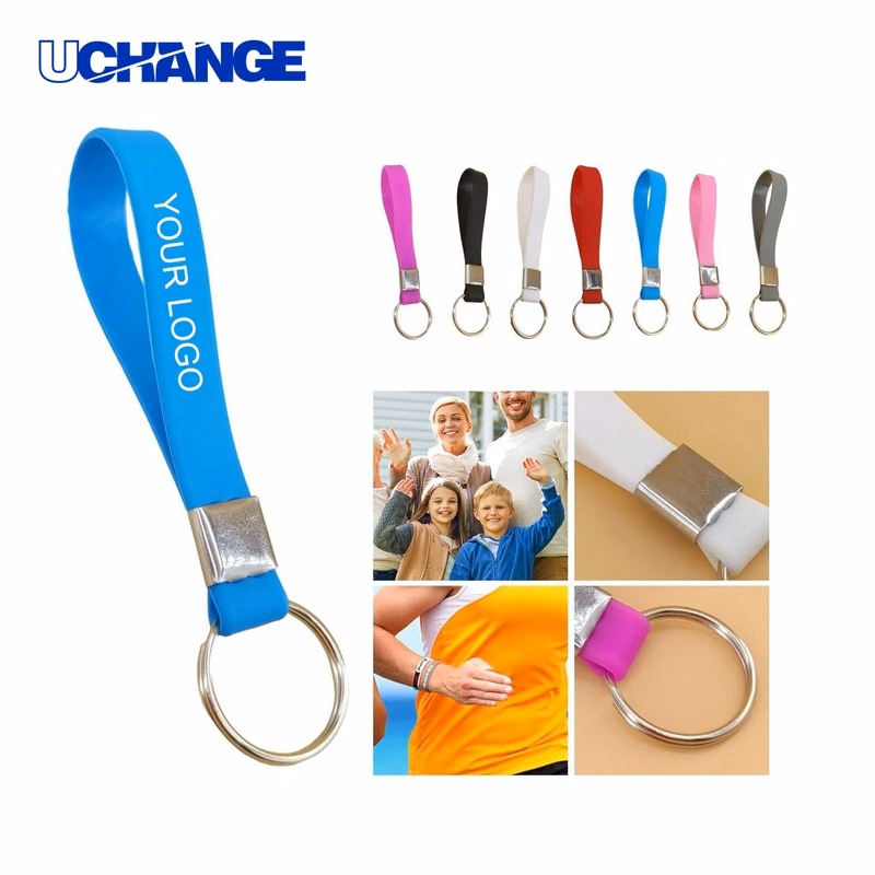 Silicone Wristband Key Chain Keychain in Vibrant Colors Customizable