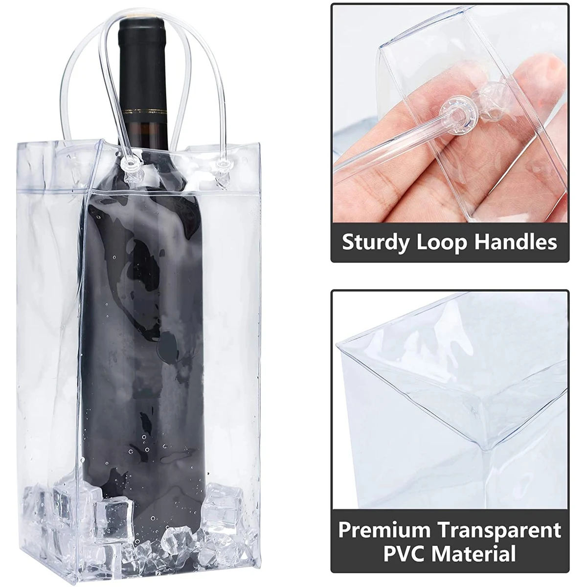 PVC Portable Clear Wine Ice Bag 1