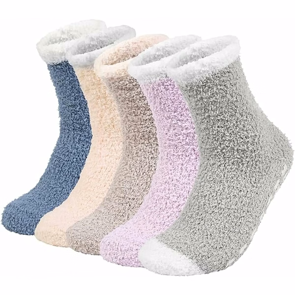 Fuzzy Winter Warm Soft Slipper Non Slip Grip Cozy Sleep Sock