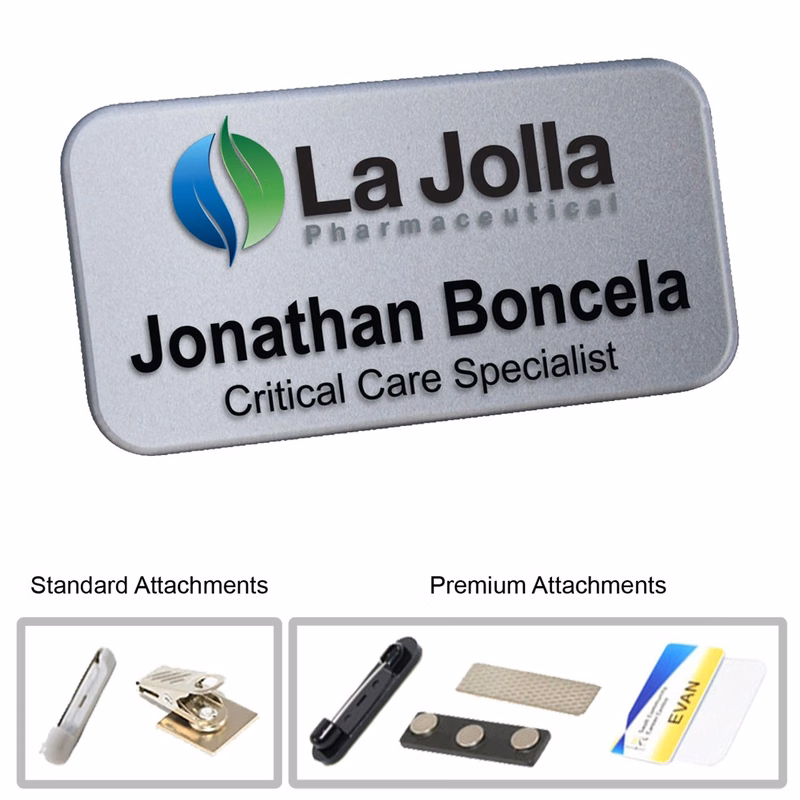 3"W x 1.25"H Shadow Name Badge w/ Full Color Logo