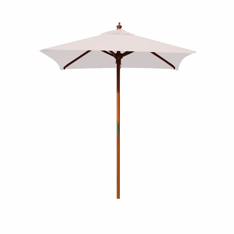 Square Wood Umbrella with 4 Ribs, Blank No Imprint, 4'