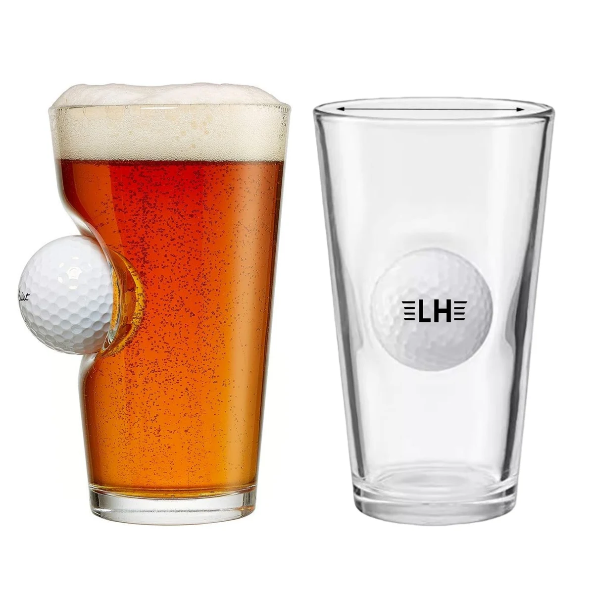 16Oz Golf Ball Pint Glass 1