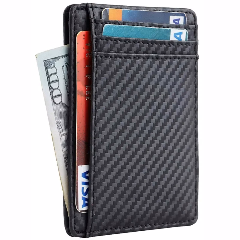 RFID Blocking Carbon Fiber Slim Front Pocket Wallet