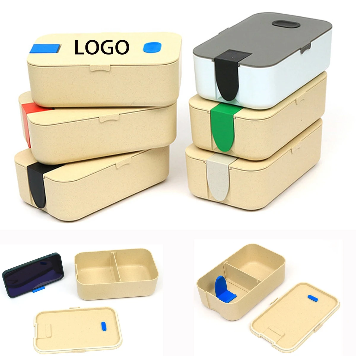 Lunch Box with Mobile Phone Holder 1
