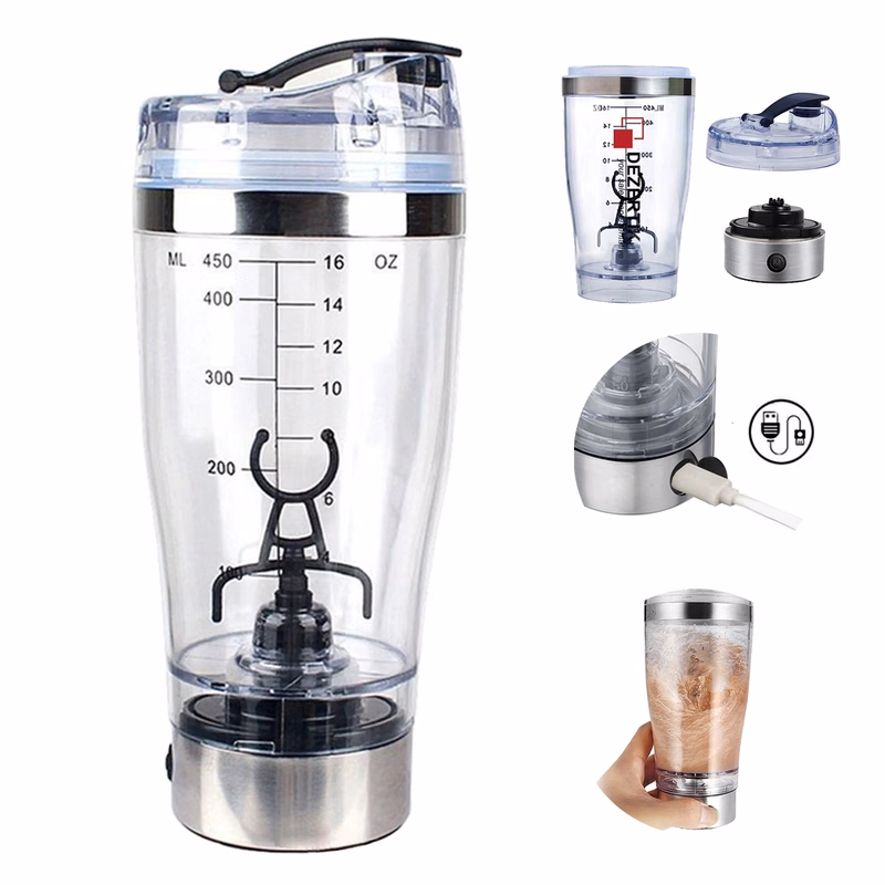 16Oz Rechargeable Electric Protein Shaker Bottle